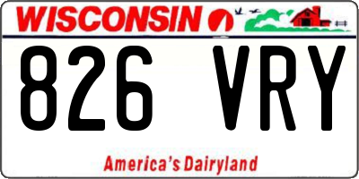 WI license plate 826VRY