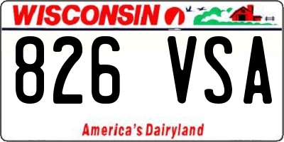 WI license plate 826VSA