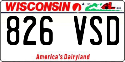 WI license plate 826VSD