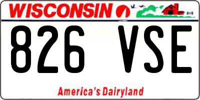 WI license plate 826VSE