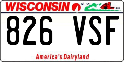 WI license plate 826VSF