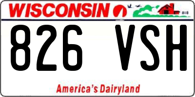 WI license plate 826VSH
