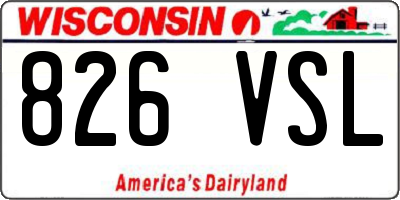 WI license plate 826VSL