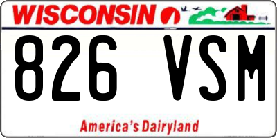 WI license plate 826VSM