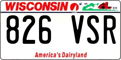 WI license plate 826VSR