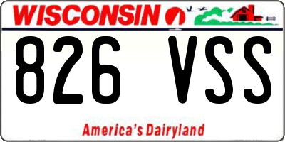 WI license plate 826VSS