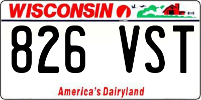 WI license plate 826VST