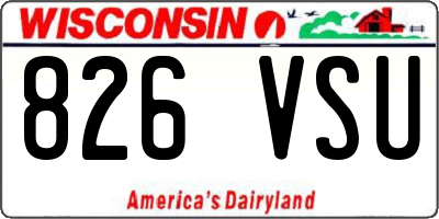 WI license plate 826VSU