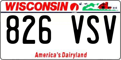 WI license plate 826VSV
