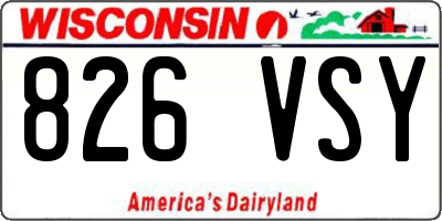 WI license plate 826VSY