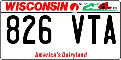 WI license plate 826VTA