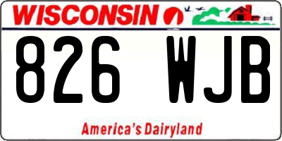 WI license plate 826WJB