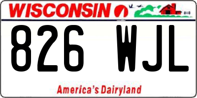 WI license plate 826WJL