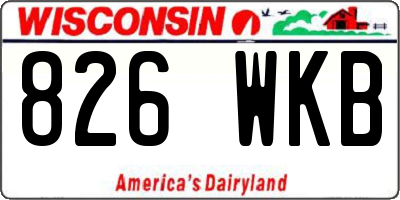 WI license plate 826WKB