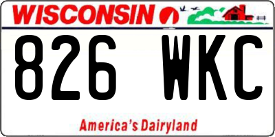 WI license plate 826WKC