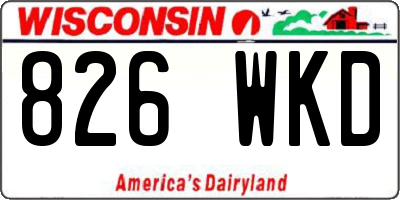 WI license plate 826WKD
