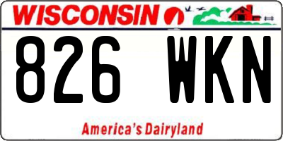 WI license plate 826WKN