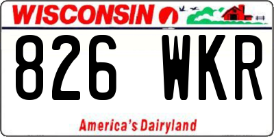 WI license plate 826WKR