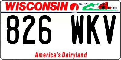 WI license plate 826WKV