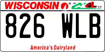 WI license plate 826WLB
