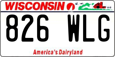 WI license plate 826WLG