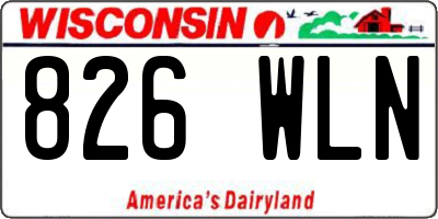 WI license plate 826WLN