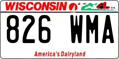 WI license plate 826WMA