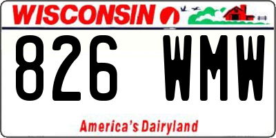 WI license plate 826WMW
