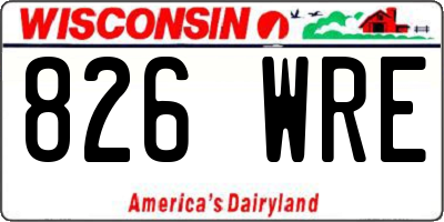 WI license plate 826WRE