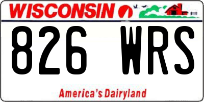 WI license plate 826WRS