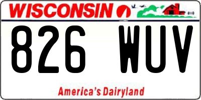 WI license plate 826WUV