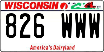 WI license plate 826WWW