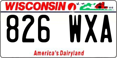 WI license plate 826WXA