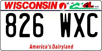 WI license plate 826WXC