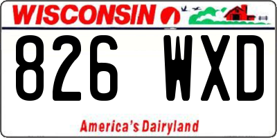 WI license plate 826WXD