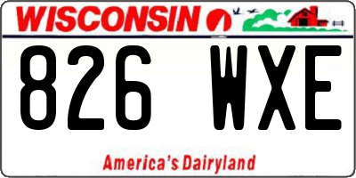 WI license plate 826WXE