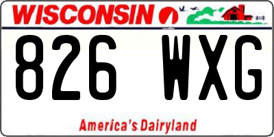 WI license plate 826WXG