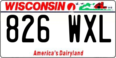 WI license plate 826WXL