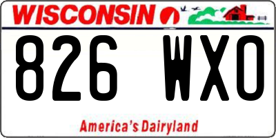 WI license plate 826WXO