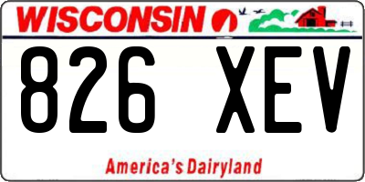 WI license plate 826XEV