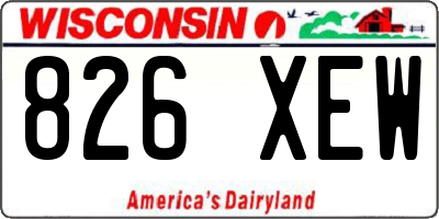 WI license plate 826XEW
