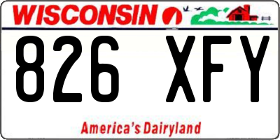 WI license plate 826XFY