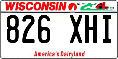 WI license plate 826XHI