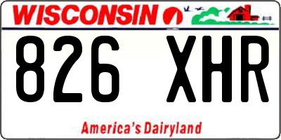 WI license plate 826XHR