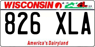 WI license plate 826XLA