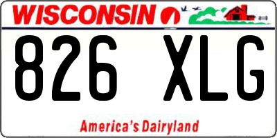 WI license plate 826XLG