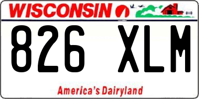 WI license plate 826XLM