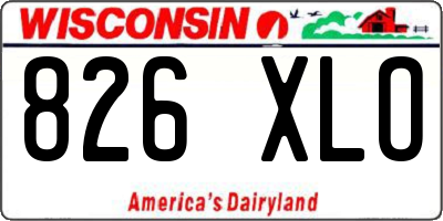 WI license plate 826XLO