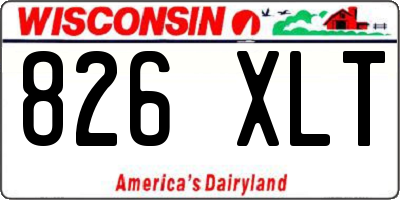 WI license plate 826XLT