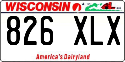 WI license plate 826XLX